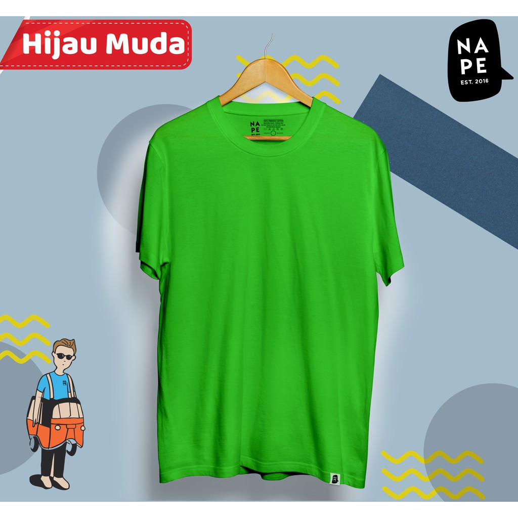  Kaos  Polos  Nape Hijau  Muda  Shopee Indonesia