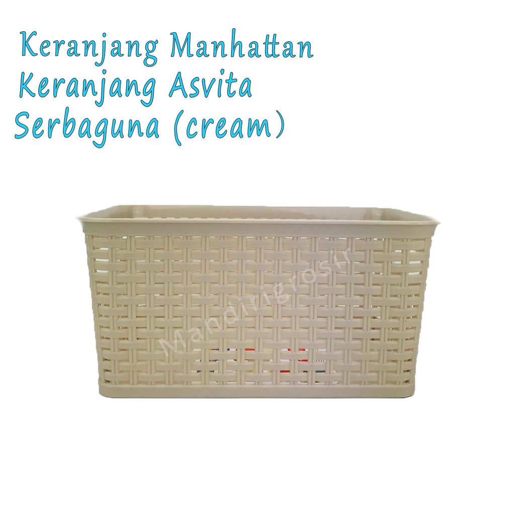 Keranjang Asvita 282*Keranjang Manhattan Basket*Serbaguna*Cream