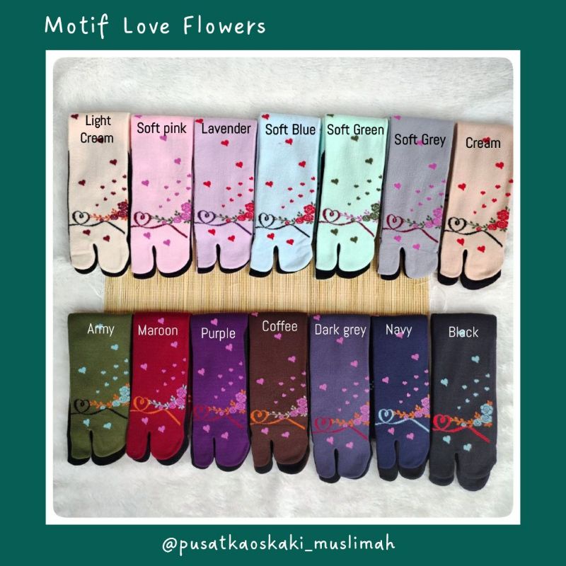 ECER KAOS KAKI MOTIF LOVE FLOWER