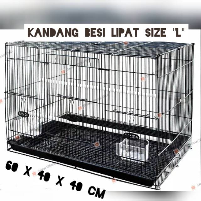 Kandang besi lipat ukuran L kandang umbar kandang musang kandang kucing kandang sugar glider marmut