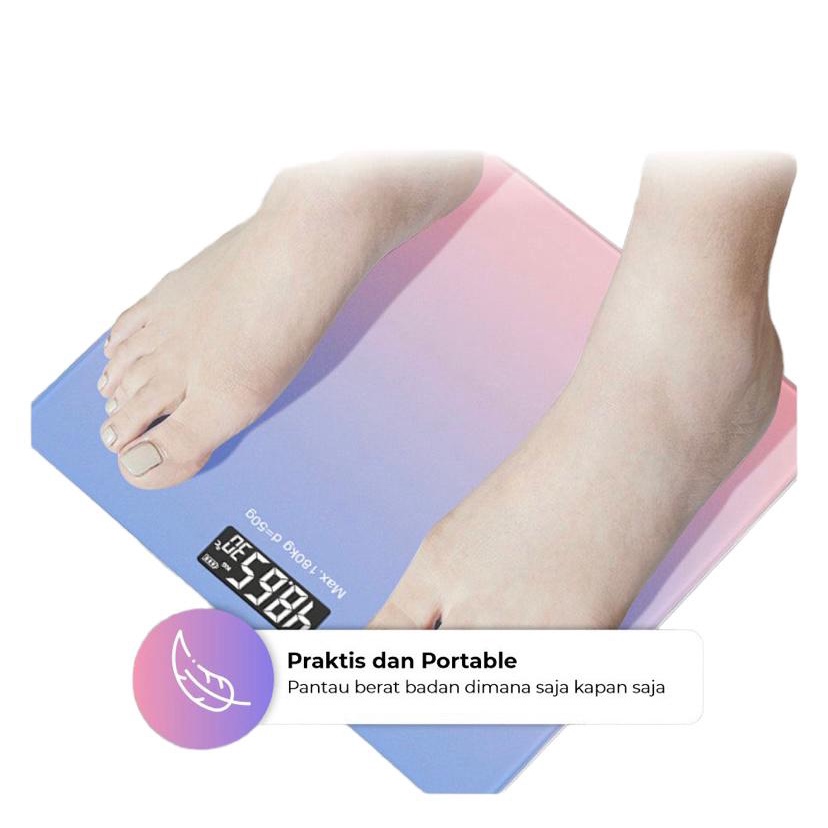 TIMBANGAN BERAT BADAN GRADASI PELANGI ELEKTRONIK / TIMBANGAN BADAN DIGITAL FREE PACKING BUBBLE WRAP VD
