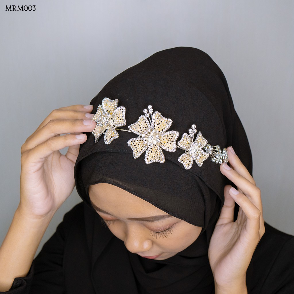 [PRODUK TERLARIS] HAIRPIECE HIJAB TIARA BRIDE ACCESSORIES PARTY MRM003
