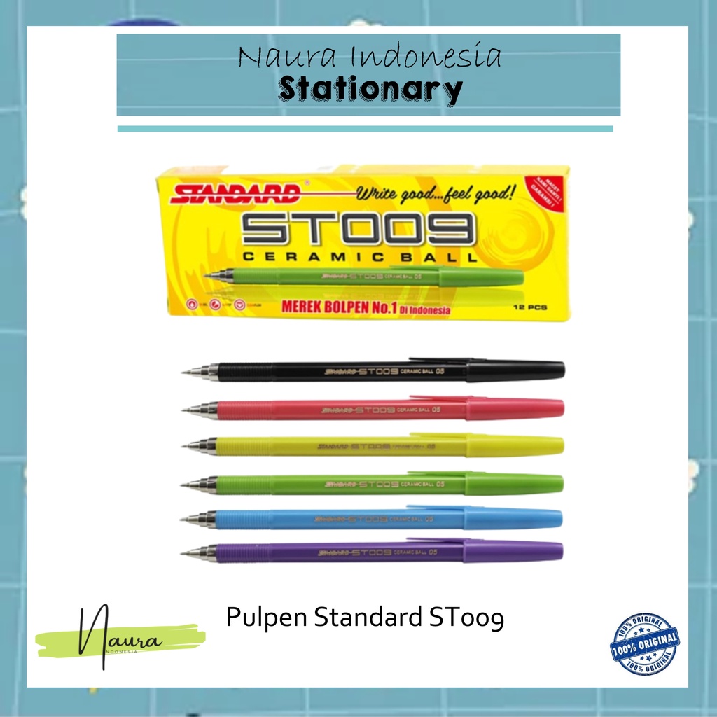 

[1PACK] Bolpen Standard ST009 Hitam Isi 12 | Pulpen Standard