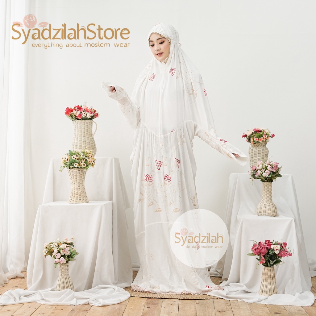 SYADZILAH - Mukena Terusan Dewasa Bordir Syafara