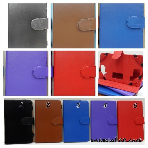 Book Cover Leather Standing Case Warna Colour Tablet PC Tab Universal 8" / 8 inch Advan, Fonepad, Le
