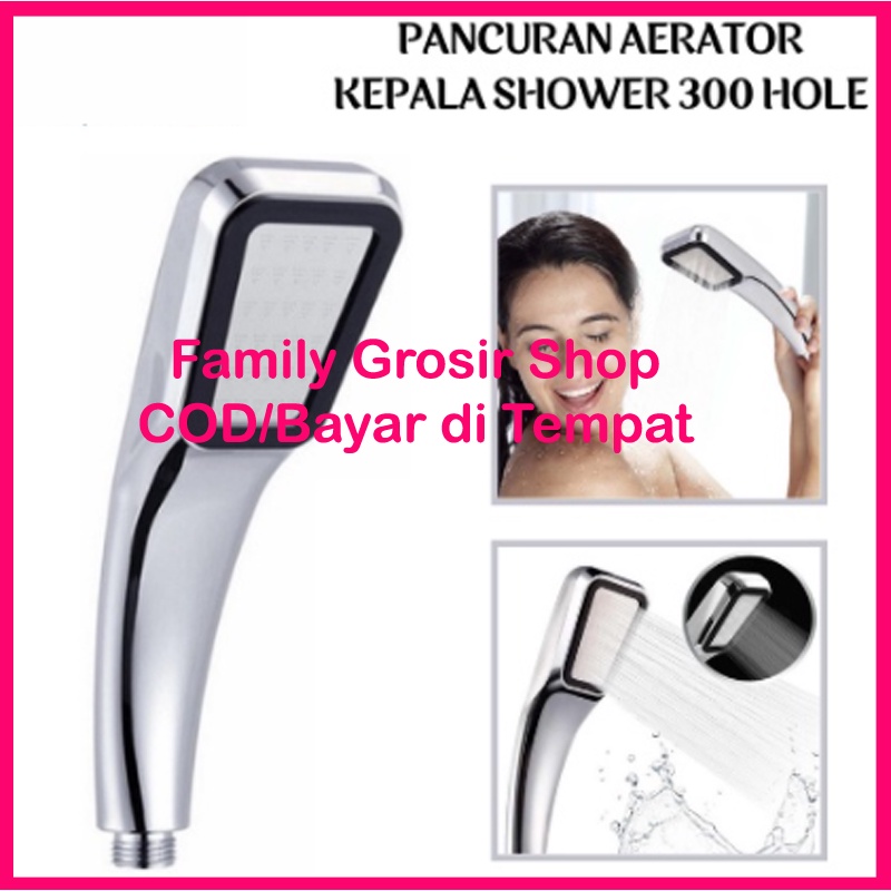 Kepala Shower Mandi 300 Lubang Tekanan Tinggi Pancuran Filter Aerator Head Selang Rumah Salon