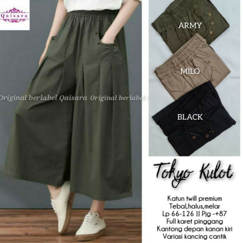 Tokyo Kulot Pants Celana Korea Katun Twill Jumbo