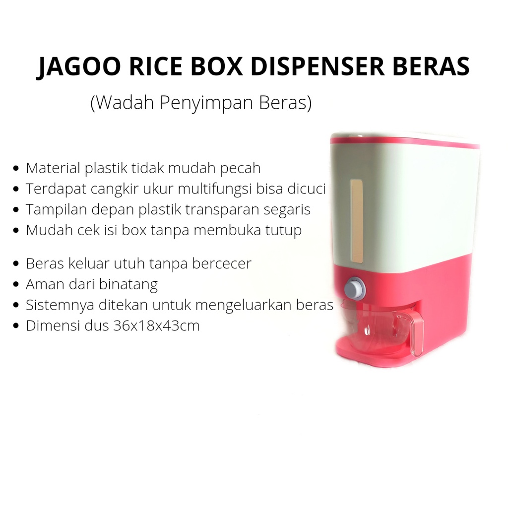 JAGOO RICE DISPENSER BERAS RICE BOX JAGOO WADAH BERAS