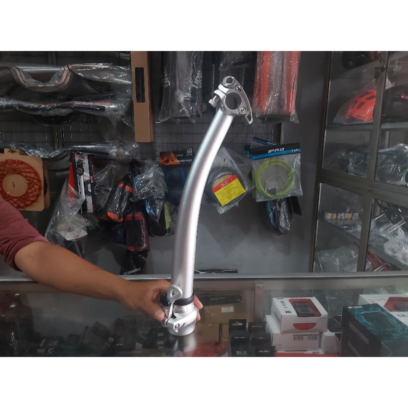 HANDLEPOST BENGKOK SEPEDA LIPAT 37CM SILVER