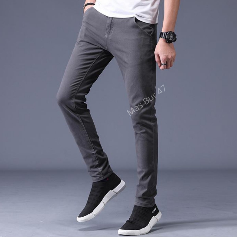 Celana Chino Pria Bahan Adem Nyaman Katun Strecth / Melar Cocok Buat Musim Dingin Gaya Cowo 2020