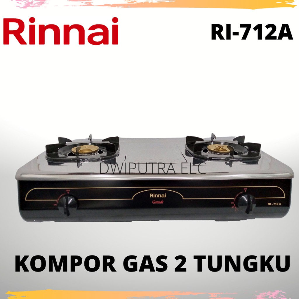 KOMPOR GAS 2 TUNGKU RINNAI RI712A RI 712 A API BESAR