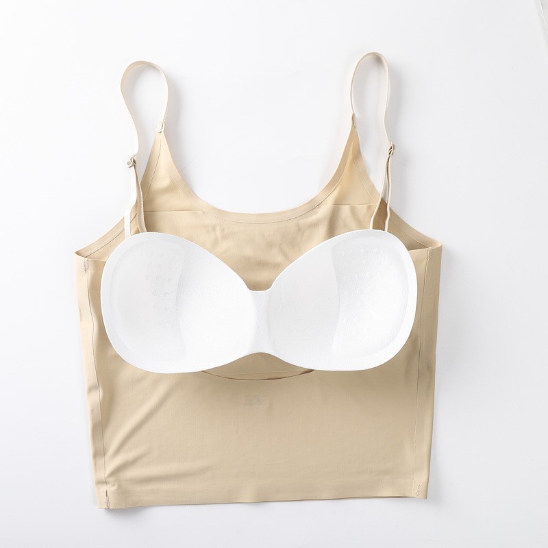 Gobra ♕ PW107 Bra Tanktop Wanita Mulus Crop Top Tanpa Kawat With Cup Bra Import COD