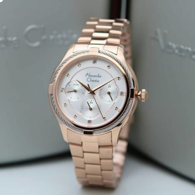 Jam Tangan Wanita Alexander christie ac2844 ac 2844 new series Rose Gold