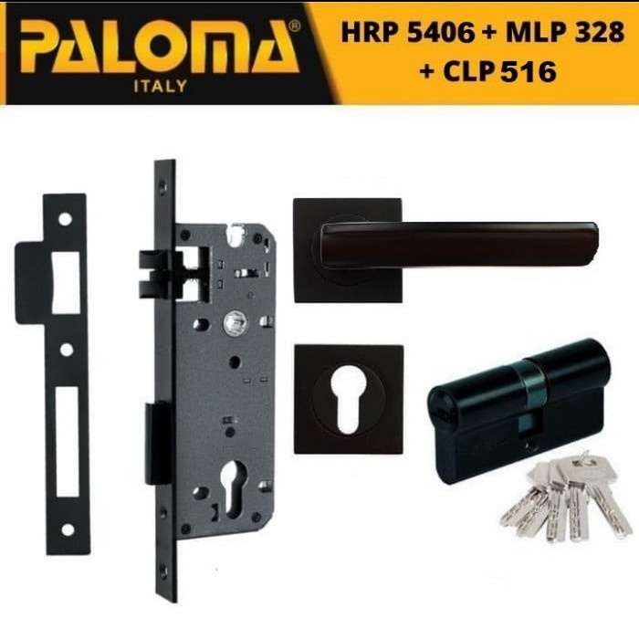 Paloma Kunci Pintu Set Handle Pintu Handle Set Everton LRP 5406  Matte Black