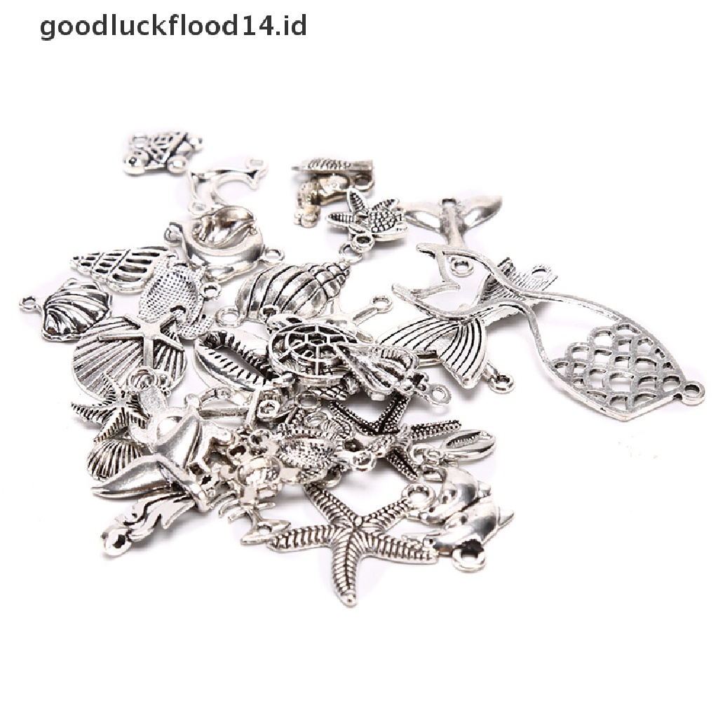 [OOID] 40Pcs/Set Mixed Vintage Sea Animal Charms Pendant DIY Craft Jewelry Findings ID