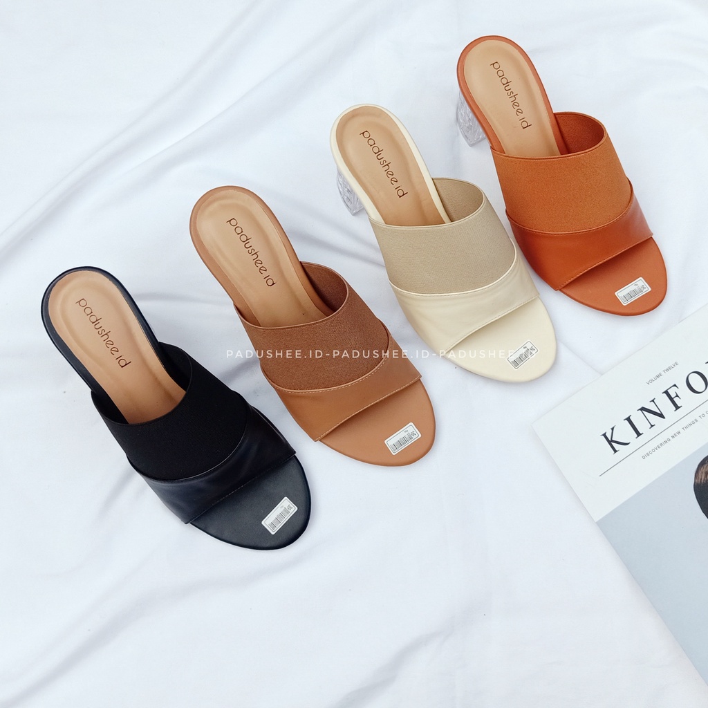 Padushee.id - sandal wanita || CASANDRA || heels kaca 5 cm