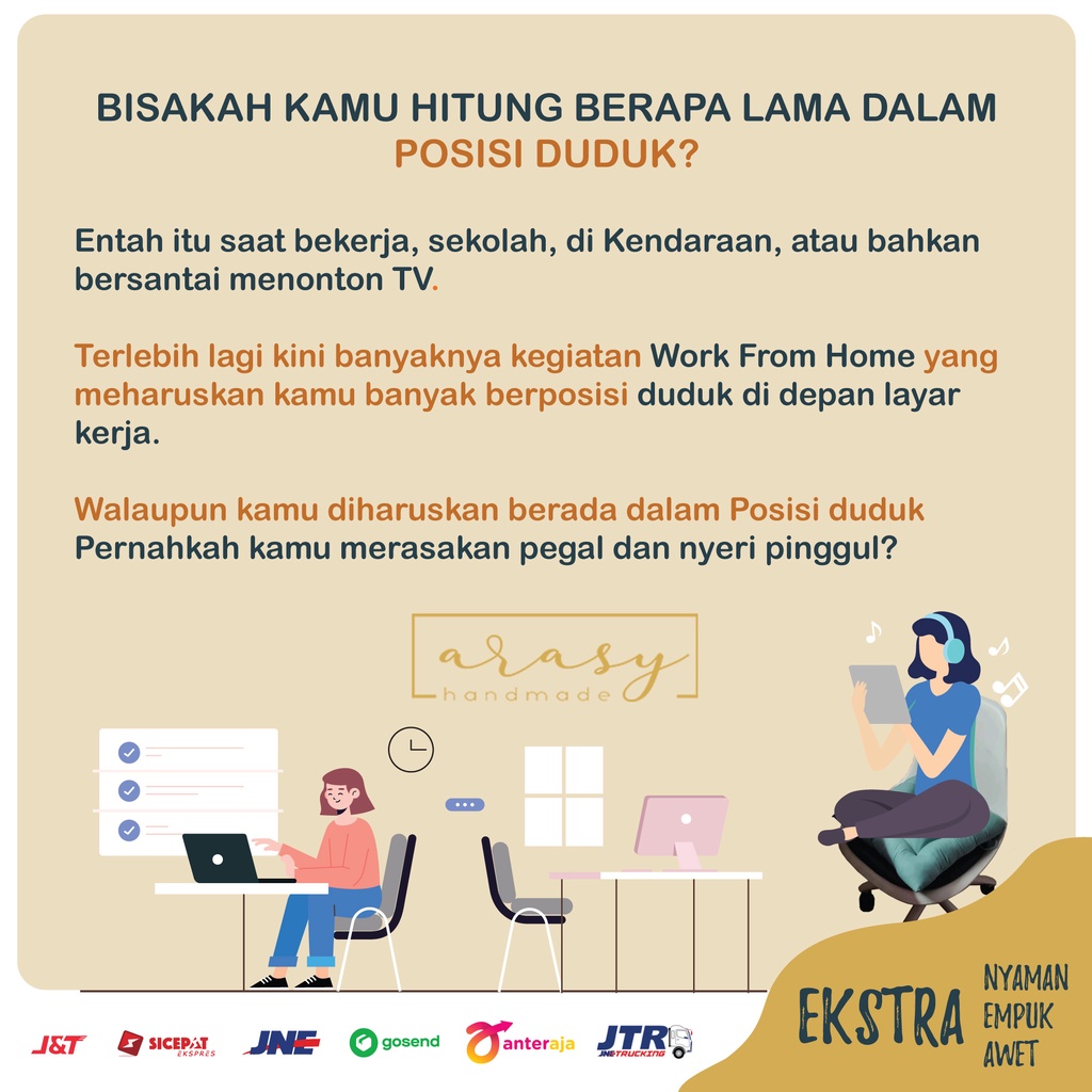 ARASY Bantal Duduk / Bantal Alas Duduk Kursi dan Lesehan