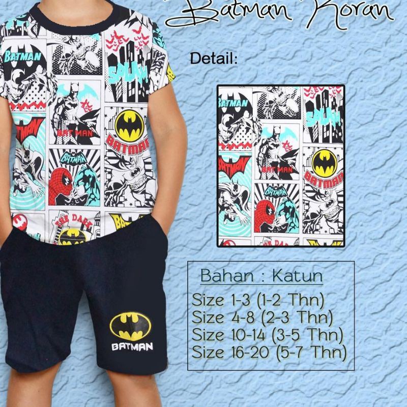 SETELAN ANAK BATMAN FULL PRINT TERBARU