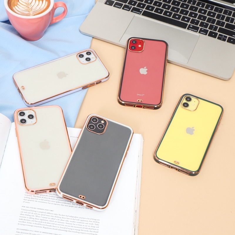 Smooth Bumper List Gold Soft Case (2) for iPhone 6 7 8 6+ 7+ 8+ SE X XS XR 11 12 MINI PRO MAX