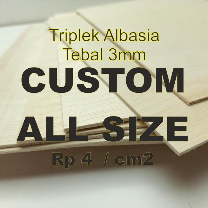 Triplek Albasia 3mm Custom Size