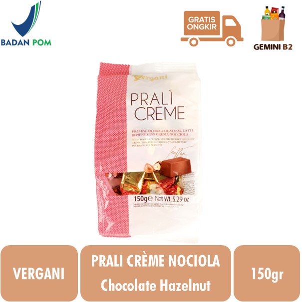 

Vergani Prali Creme Nocciola / Cokelat Italy berisikan Krim Hazelnut 150GR