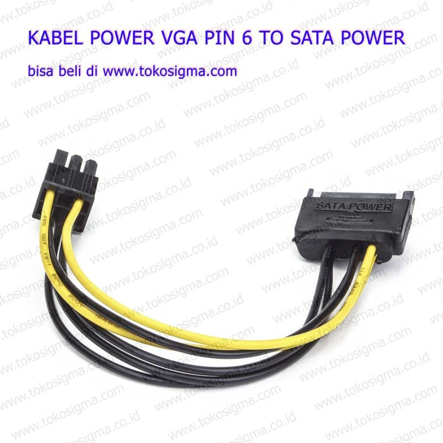 KABEL POWER VGA PCI-E RISER CARD PIN 6 TO SATA Power 15 Pin