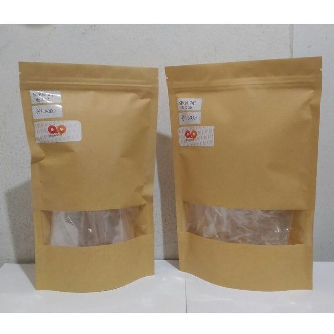 

SPKW 16x22 Standing Pouck Kraft Paper dengan Zipper
