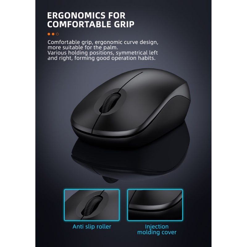 Mouse Wireless JR5 3D Ergonomi Design 2400DPI Quick Response - ACS