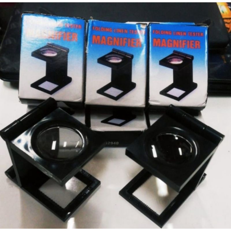 10 x 28mm Folding Magnifer stand loupe with scale for textile optical