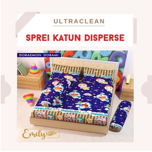 Sprei Homemade DORAMI EMON EMILY NAVY Anak &quot;PREMIUM&quot; katun ukuran 90 100 120 140 160 180x200