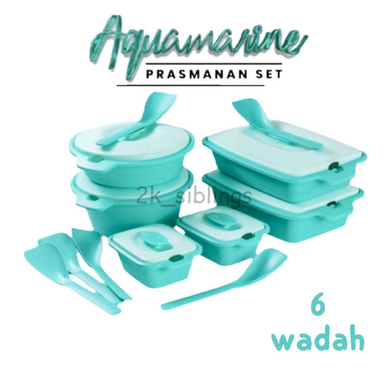Aquamarine Prasmanan Set | Wadah Makanan 6 set