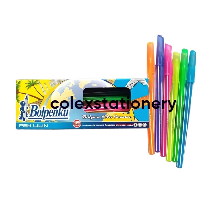 

[2 LUSIN] Bolpenku Pen Lilin Spiral / Pulpen Murah Padat Anti Macet Isi 12 Pcs