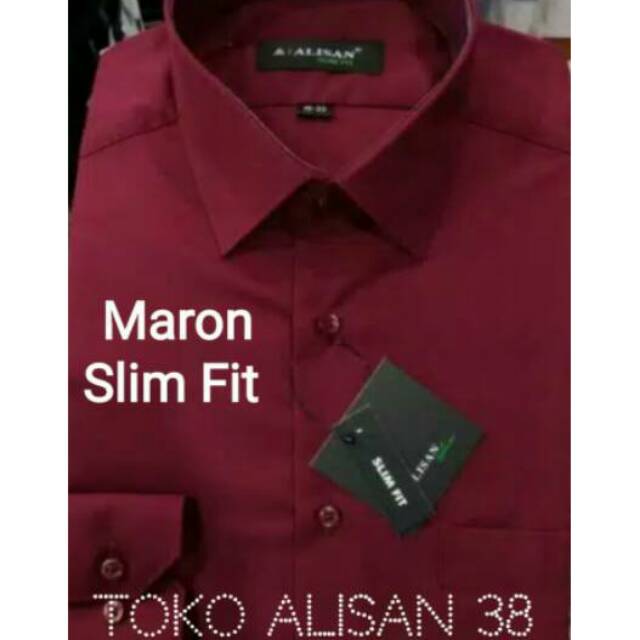 Alisan Polos Slim Fit  Lengan Panjang