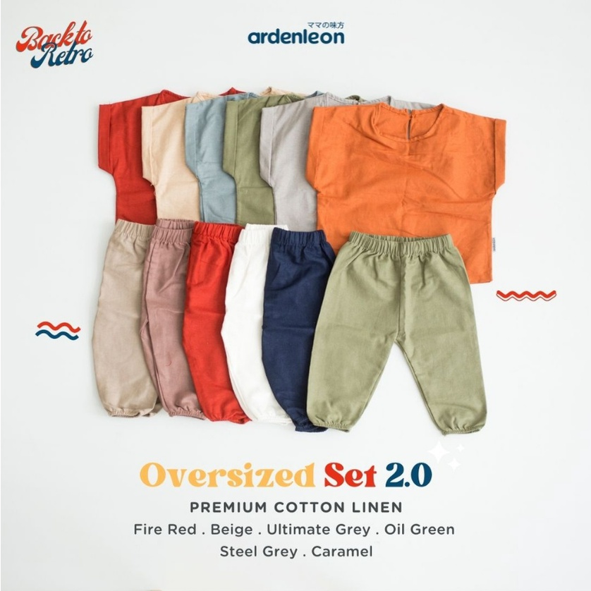 ARDENLEON Oversized Set 1 - 7 Tahun Setelan Oversize Anak Retro Setelan Main Anak Kekinian Bahan Adem CBKS