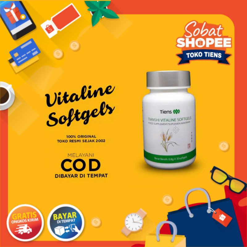 PAKET VITALINE TIENS 1 BOTOL VITALINE ISI 30 SOFTGELS / PEMUTIH BADAN TIENS / VITALINE TIENS / TVS