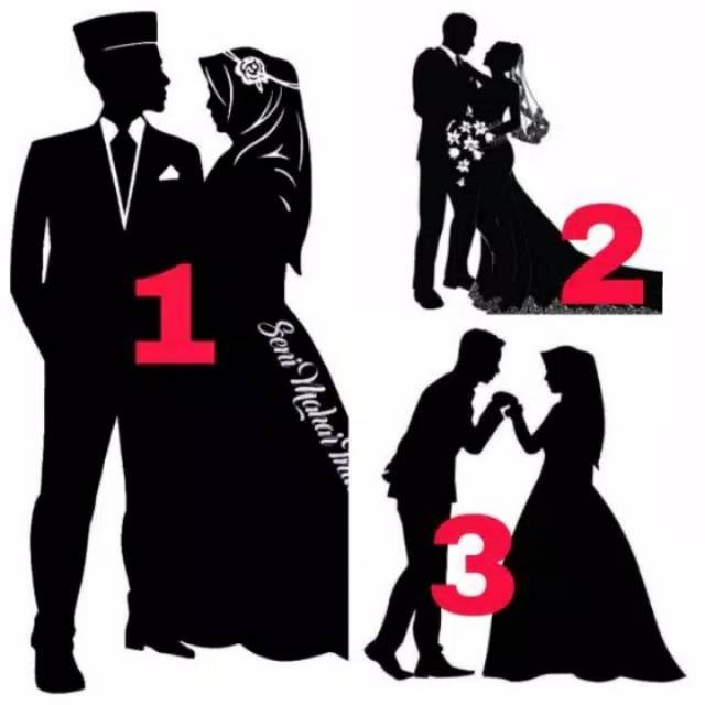 Siluet Pengantin bahan mahar / aplikasi bahan mahar