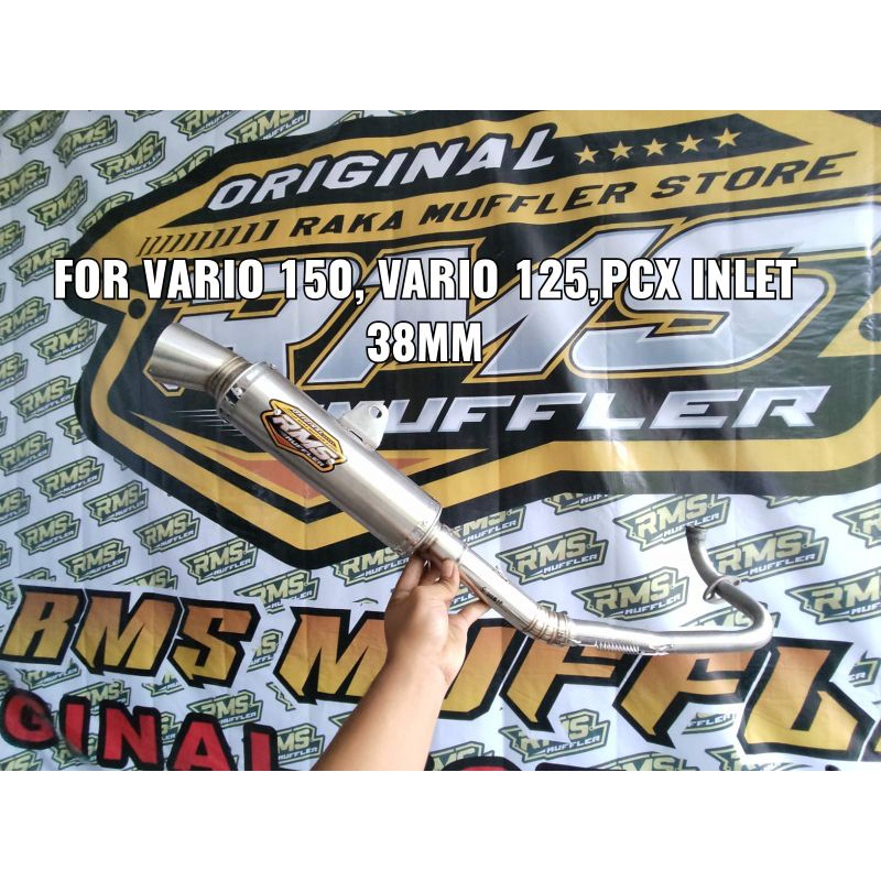 KNALPOT RMS MUFFLER ORIGINAL VARIO 150 VARIO 125 PCX BULAT INLET 38MM P25 DRAG
