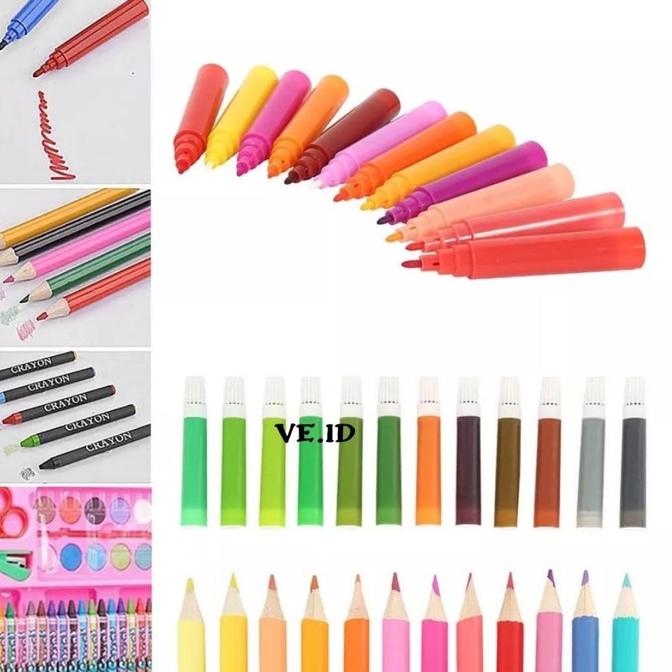 

Dijamin Ekonomis 150/168 PCS Crayon Set/ Krayon Set Pensil Warna Lengkap Alat Tulis Lukis Menggambar Mewarnai Melukis Anak