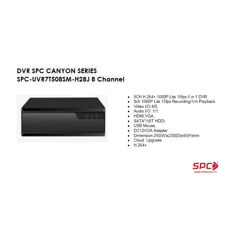 DVR SPC CANYON SERIES SPC-UVR7T508SM-H28J 8 Channel