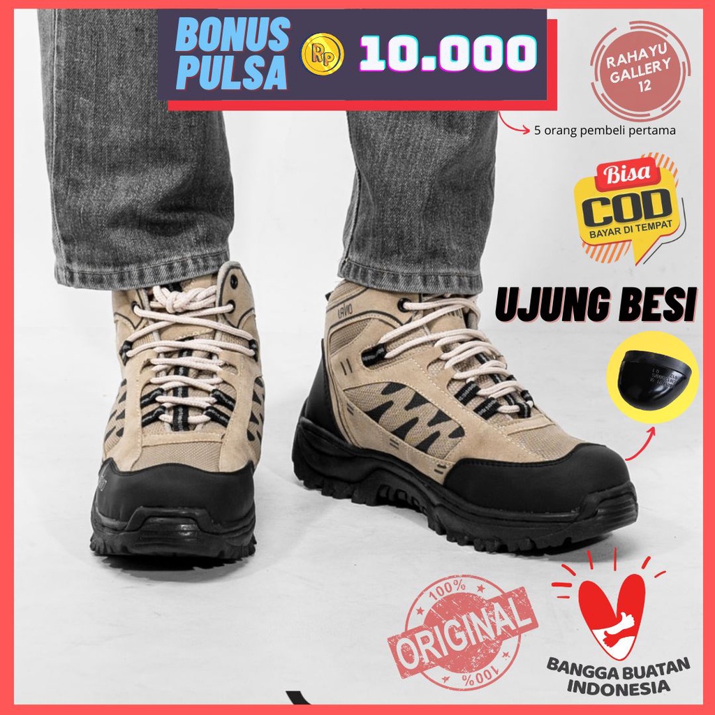 Sepatu Safety Pria Ujung Besi Original Lavio Axel Septi Kerja