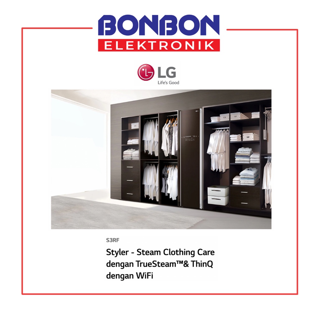 LG Styler S3RF Steam Clothing Care dengan TrueSteam ThinQ Air Dresser