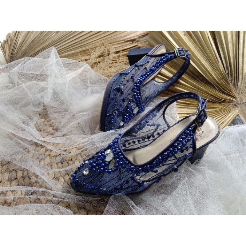 sepatu wedding navy Clara sepatu wanita cantik