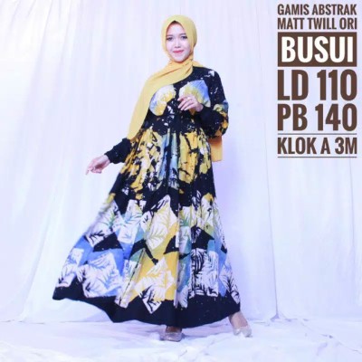 Jumbo Gamis Abstrak Busui / Gamis Twill / Gamis Batik Pelangi