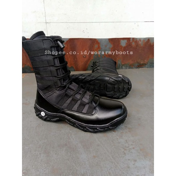 Sepatu PDL Ninja TNi kulit sapi Asli by wor army boots