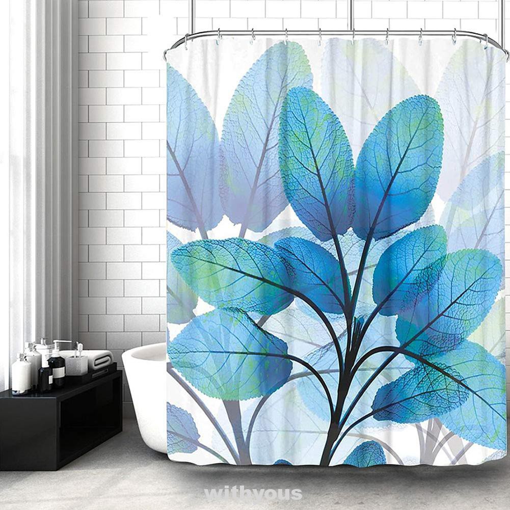 3d Leaf Mould Resistant Printed Shower Curtain Shopee Indonesia