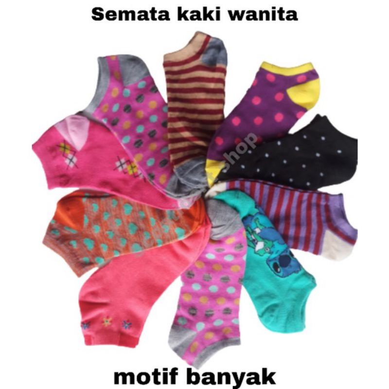 Kaos kaki pendek semata kaki motif wanita(random) 3 PASANG