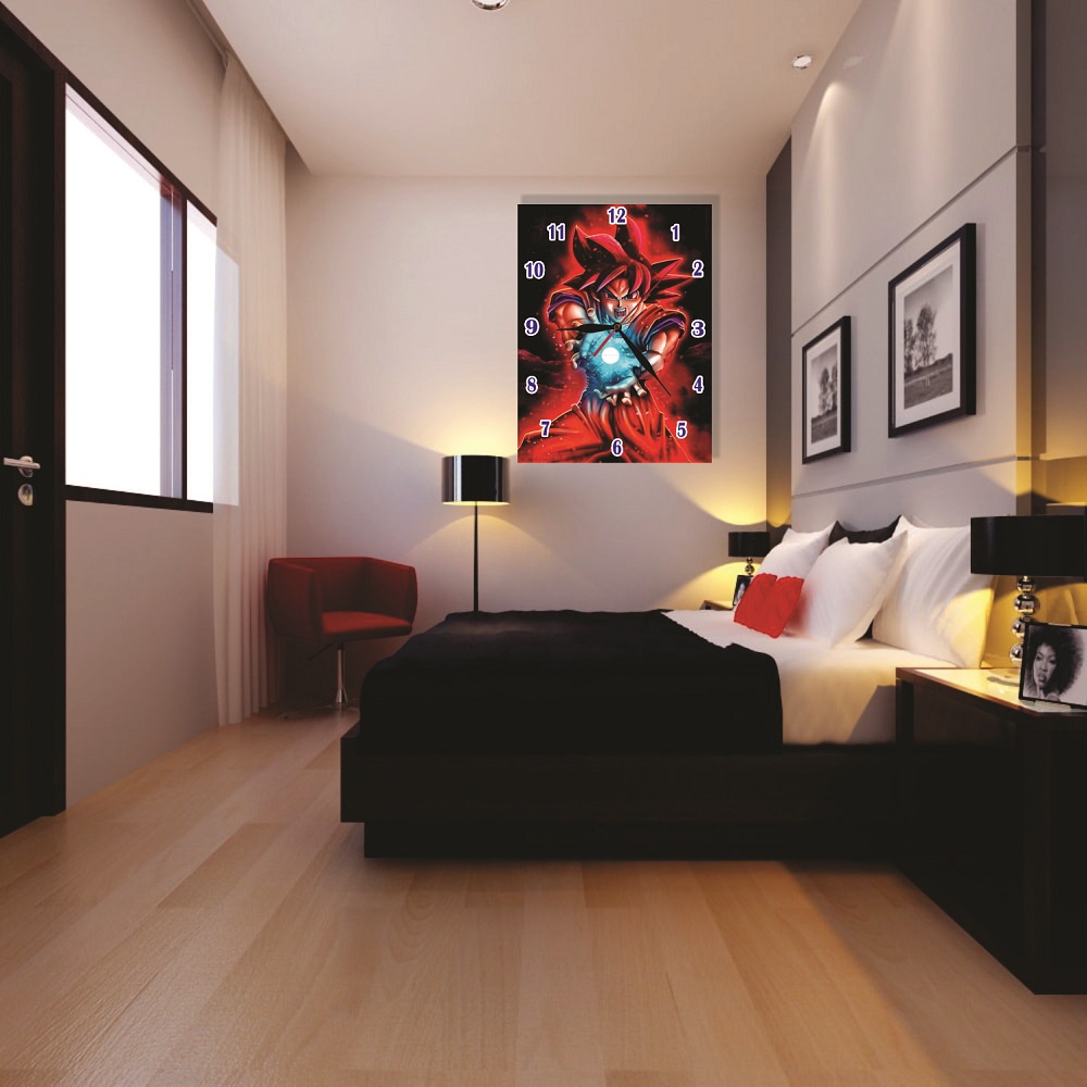 JAM DINDING BESAR GOKU KARAKTER ANIMASI UNIK DAN KEREN KAYU WALLDECOR HIASAN PAJANGAN DING DING DISKON MINIMALIS AESTHETIC MURAH TEMPEL TEMBOK CUSTOM DEKORASI DINDING KAMAR TIDUR ANAK COWOK ANIME MODERN MEWAH GLOW THE DARK KWALITAS TERBAIK