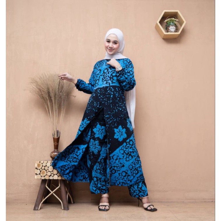 SETELAN LONG TUNIK BATIK TWILL ORI/ONE SET KEREN/ONE SET BATIK KEREN