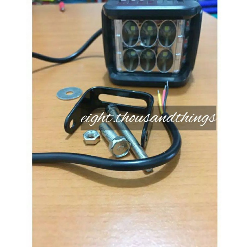 Lampu Tembak Sorot LED 6 titik mata + 6 titik mata blitz flash kedip2 honda yamaha suzuki kawasaki dll matic bebek kopling universal