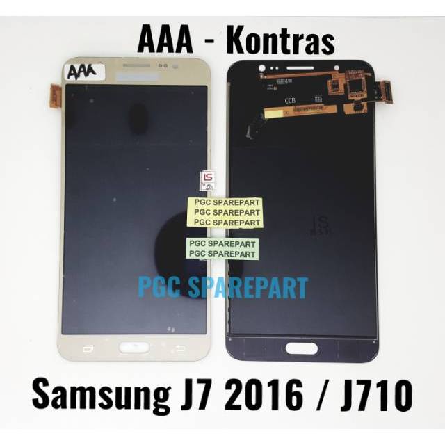 Layar LCD TS Touchscreen Fullset Samsung J7 2016 J710 AAA CONTRAS BLACK GOLD WHITE